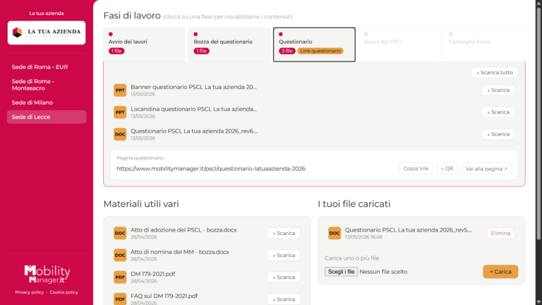 Sottocartella dedicata al questionario per un facile e rapido invio
