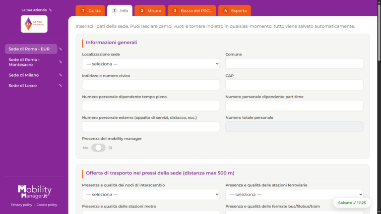 Raccolta informazioni generali